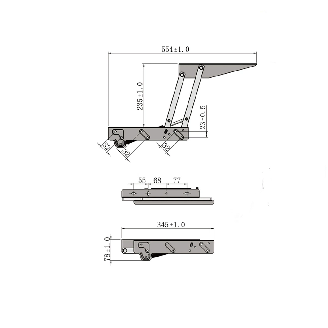 Folding Gas Hydraulic Lift up Table Mechanism, High Quality Coffee Table Hinge